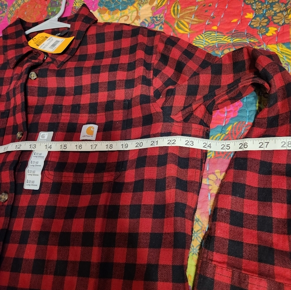Womens size Large Carhartt Buffalo check plaid flannel button down shirt - Picture 4 of 7